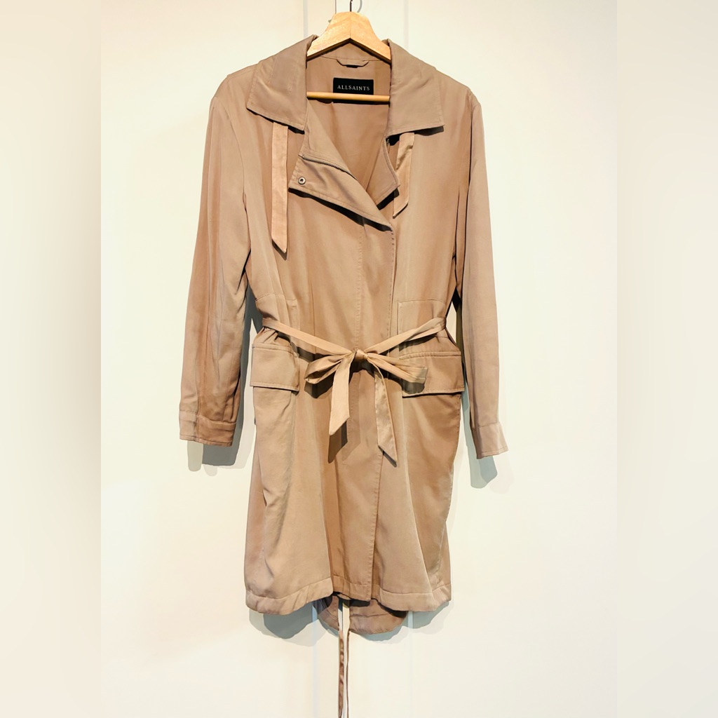Allsaints 2 Aiya Parka Dry Pink Trench Coat